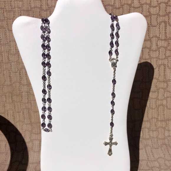 Rosary Beads - Dark Purple Oval - Picture 5 of 5